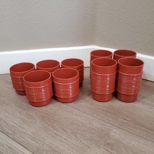 Rubbermaid Melamine Ribbed Tumblers/Cups, set of 9